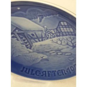 1975 B&G Cobalt Plate Christmas at the Old Water Mill